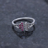 Sterling Silver Multiple Pink Stone Ring